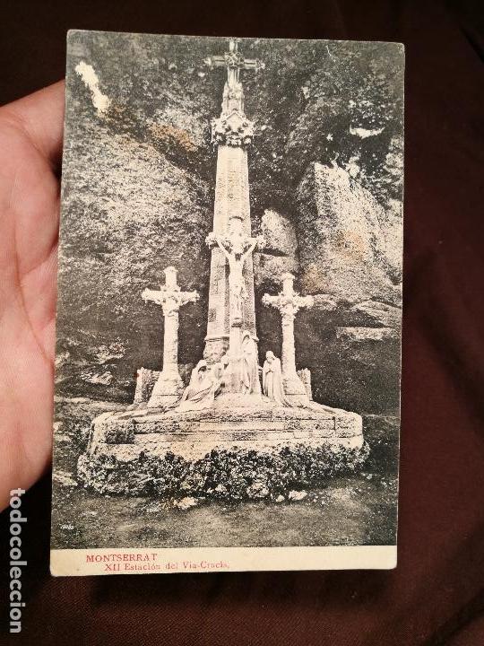 Postales: MONTSERRAT, XII ESTACI&Oacute;N DEL VIA CRUCIS - L.ROCA, -