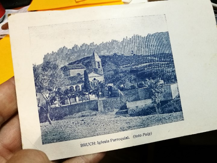 Postales: POSTAL DE EL BRUCH-IGLESIA PARROQUIAL foto puig- circulada--rara !!!