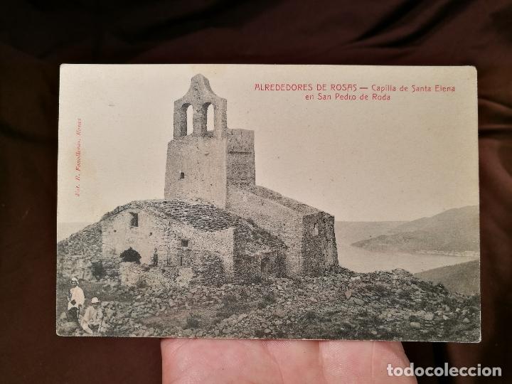Postales: ALREDEDORES DE ROSAS CAPILLA DE SANTA ELENA EN SAN PEDRO DE RODA ..FOT B-FONOLLERAS-ROSAS