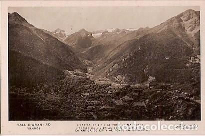 Cartes Postales: ANTIGUA POSTAL 40 VALL D'ARAN L'ARTIGA DE LIN I AL FONS LA MALADETA ZERKOWITZ