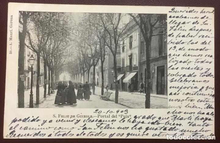 Postales: SANT SAN FELIU DE GUIXOLS PORTAL DEL PEIX. (A. MAURI N&ordm; 39) CARTERIA CALDAS DE MALAVELLA
