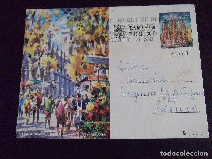 Postales: CATALU&Ntilde;A-V44-BARCELONA-ESCRITA-RAMBLA DE LAS FLORES