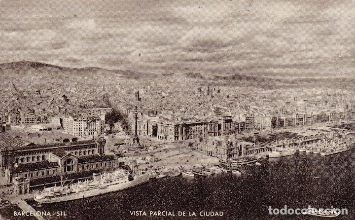 Postales: Barcelona-511 Vista parcial de la Ciudad escrita