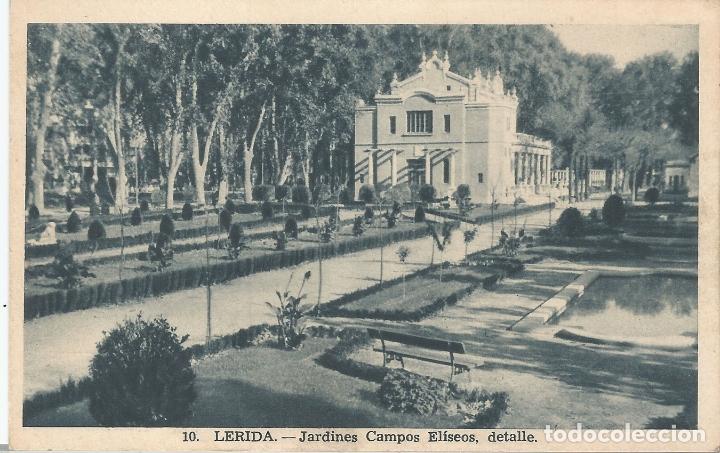 Postales: LERIDA, JARDINES CAMPOS EL&Iacute;SEOS, DETALLE - LB.F. MONTSERRATINO N&ordm; 10 - S/C