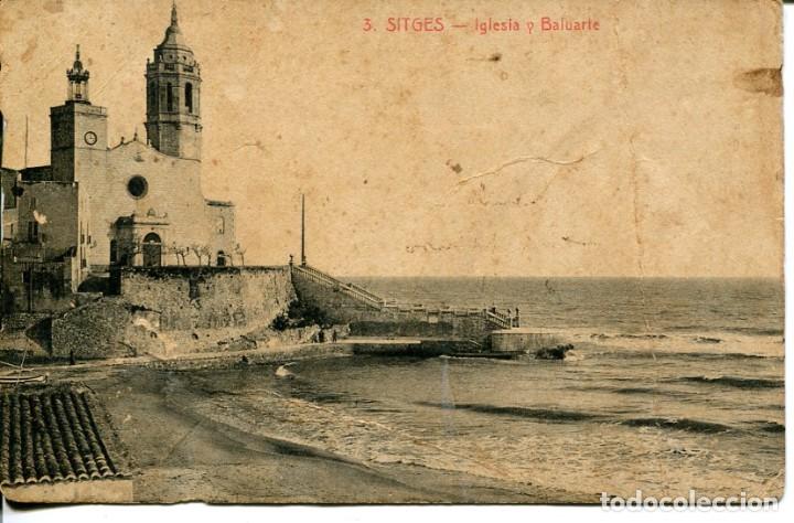 Postales: SITGES-IGLESIA Y BALUARTE--ROISIN - Foto 1
