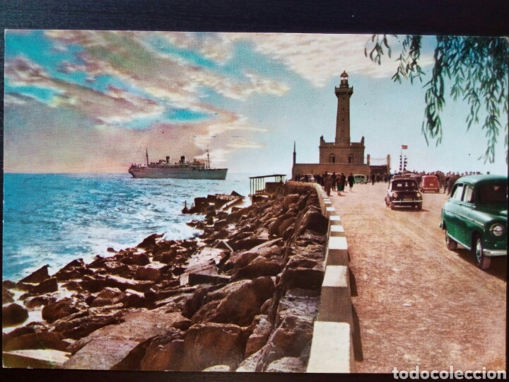 Postales: Postal de Barcelona. Atardecer en el rompeolas. - Foto 1