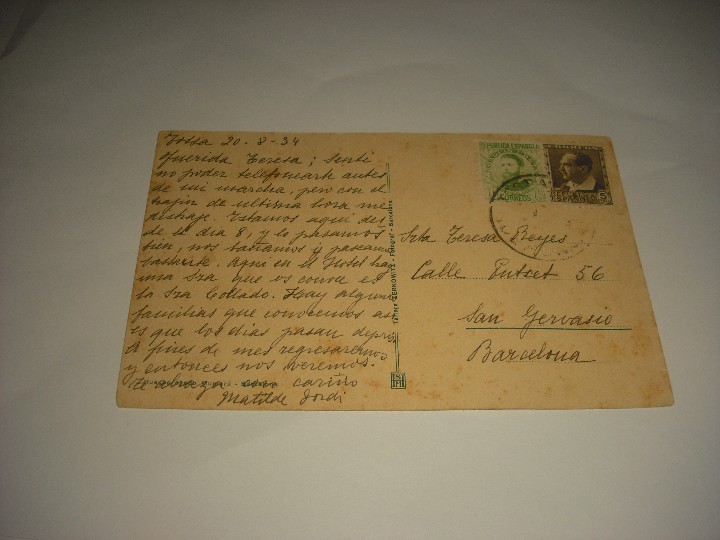 Postales: TOSSA 15 , PLA&Ccedil;A DARMES. ZERKOWITZ, CIRCULADA - Foto 2