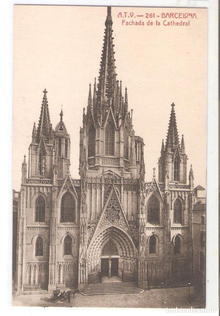 Barcelona Catedral Fachada De La Catedral A Comprar Postales Antiguas De Cataluna En Todocoleccion 111396815