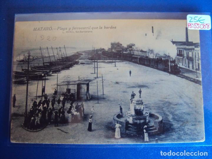Postkarten: (PS-55088)POSTAL DE MATARO-PLAYA Y FERROCARRIL QUE LA BORDEA