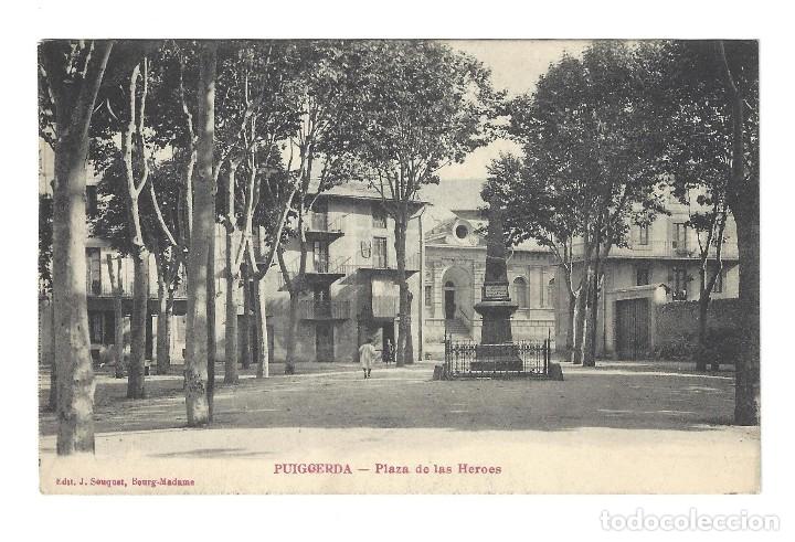 Postales: POSTAL--- PUIGCERD&Aacute;.- PLAZA DE LAS HEROES, ED. SAUQUET- GERONA. SIN CIRCULAR