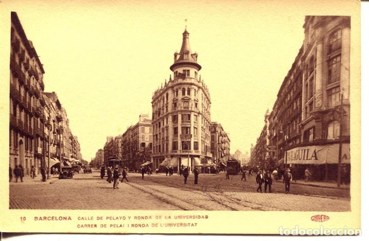 Postales: BARCELONA-PELAYO Y RDA. UNIVERSIDAD- ALMACENES EL AGUILA-GUILERA N&ordm; 10