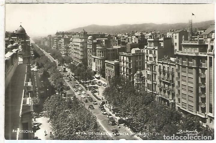 Postales: BARCELONA ESCRITA AVENIDA GENERALISIMO - Foto 1