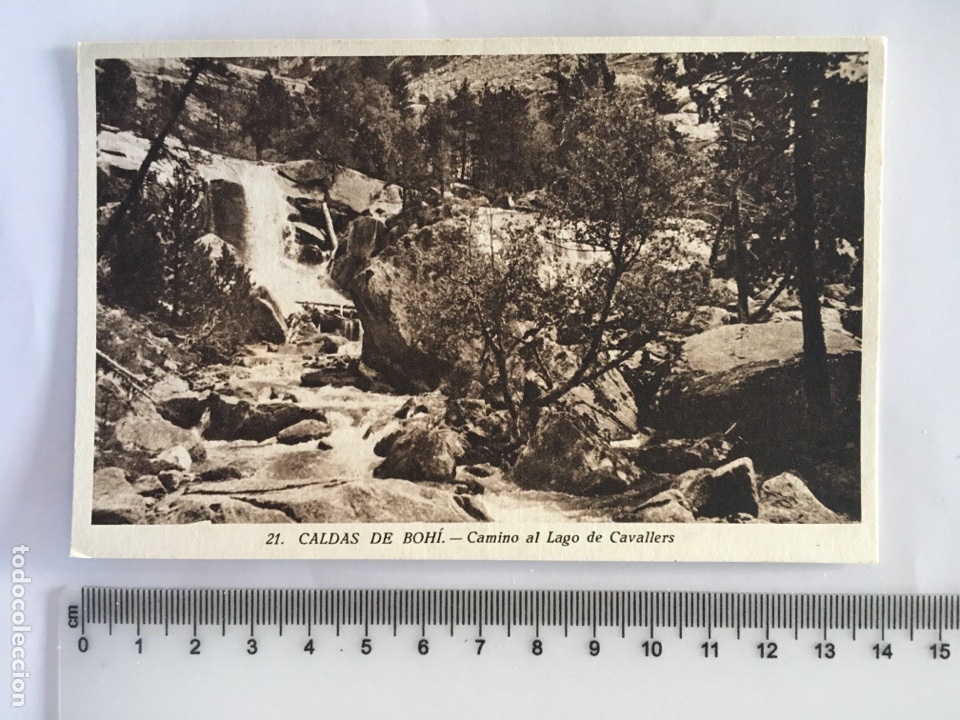 Postales: POSTAL. 21 CALDAS DE BOHI. Camino al lago de Caballers. IMICI. H. 1940?