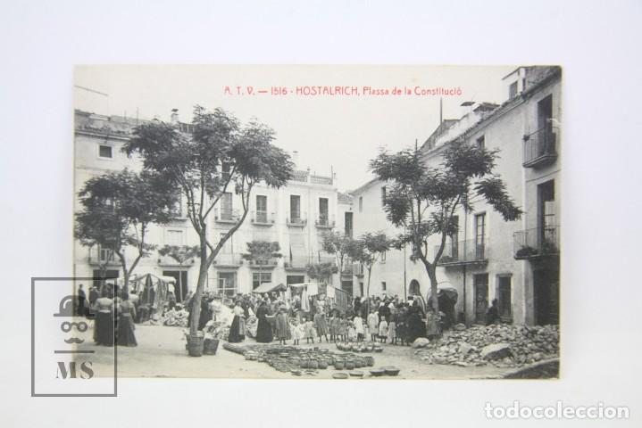 Postcards: Antigua Postal Animada- Hostalrich, Plassa de la Constituci&oacute; N&ordm; 1516 - Ed. Angel Toldr&aacute; - A&ntilde;os 20-30