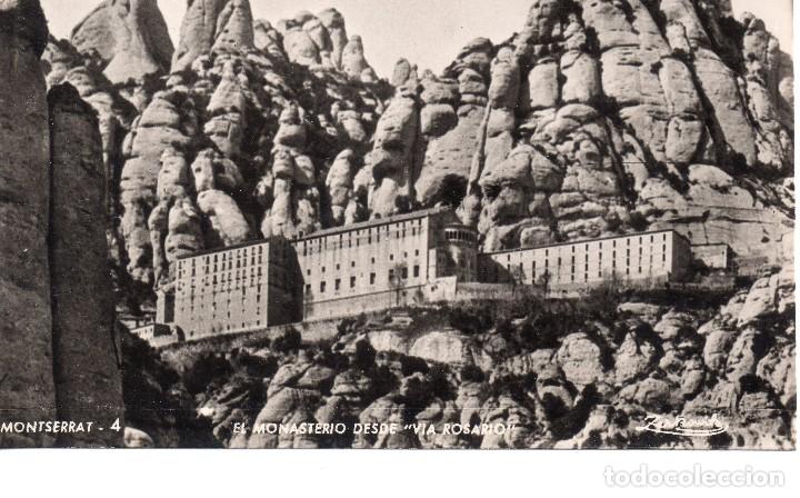 Cartes Postales: ANTIGUA POSTAL DE MONTSERRAT -   EL MONASTERIO DESDE VIA ROSARIO
