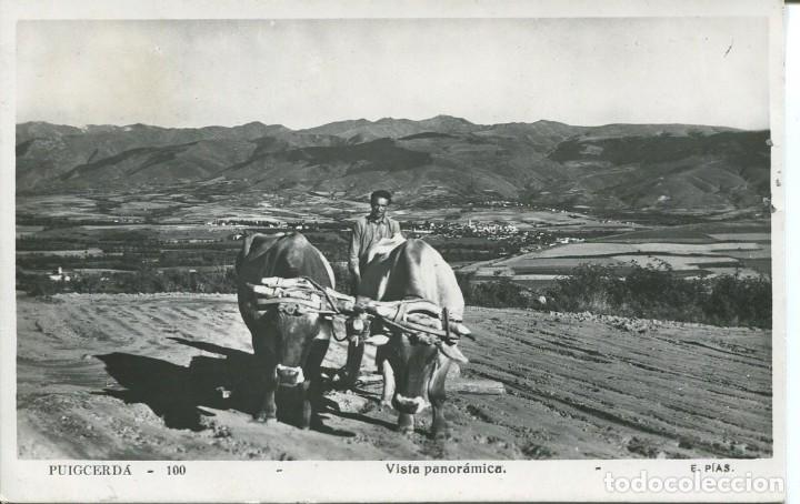 Postales: PUIGCERD&Aacute;-VISTA PANOR&Aacute;MICA-ARADO DE BUEYES-- P&Iacute;AS N&ordm; 100
