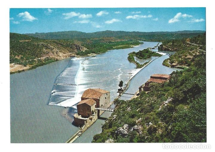 Postales: POSTAL- AZUD.- R&Iacute;O EBRO ENTRE CHERTA Y TIVENYS, FOT. BOLU&Ntilde;A. TARRAGONA- SIN CIRCULAR