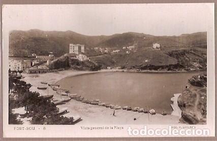 Postais: ANTIGUA POSTAL 8 PORT BOU VISTA GENERAL DE LA PLAYA FOT MARTINECH ESCRITA