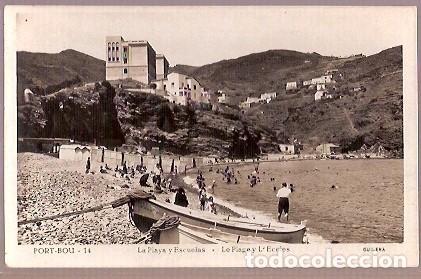Postales: ANTIGUA POSTAL 14 PORT BOU LA PLAYA Y ESCUELAS GUILERA