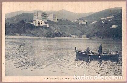 Postais: ANTIGUA POSTAL PORT BOU PLAYA Y ESCUELA L ROISIN