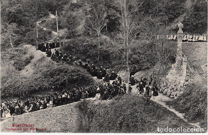 Postais: POSTAL DE MONTSERRAT .- PROCESI&Oacute;N DEL VIA CRUCIS  EDITA L. ROCA
