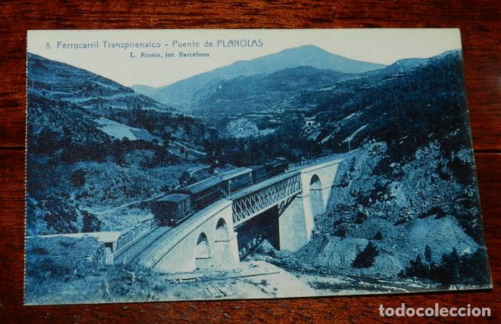 Postales: PLANOLAS (GIRONA) FERROCARRIL TRANSPIRENAICO, PUENTE, ROISIN 8, SIN CIRCULAR