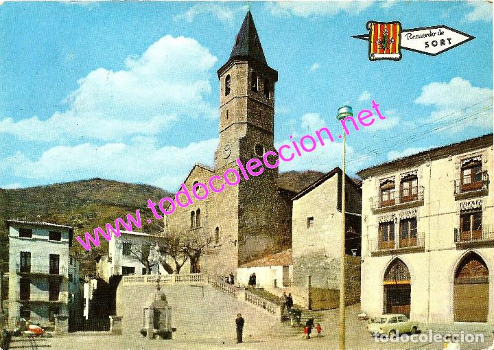 Postales: SORT - IGLESIA PARROQUIAL (PALLARS SOBIR&Agrave;) - PIRINEO CATAL&Aacute;N - POSTAL DEL A&Ntilde;O 1969