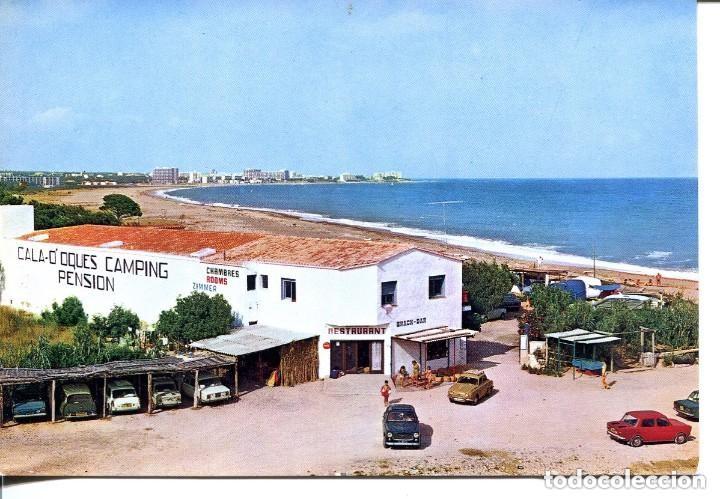 Postales: HOSPITALET DEL INFANTE-CALA D'OQUES-CAMPING PENSI&Oacute;N-1969- MUY RARA