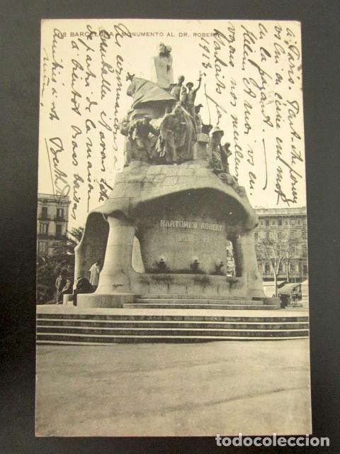 Postales: POSTAL BARCELONA. MONUMENTO AL DR. ROBERT. CIRCULADA. - Foto 1
