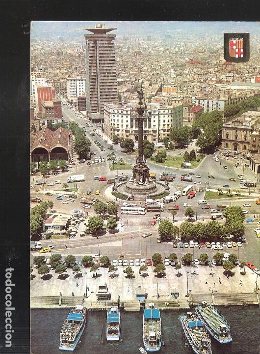 Postales: Col&oacute;n y Puerto. Barcelona. - Foto 1