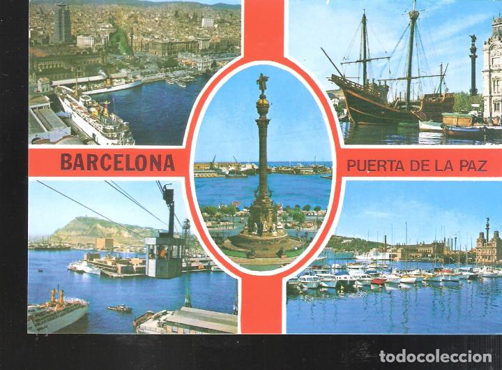 Postales: Col&oacute;n y Puerto. Barcelona. - Foto 1