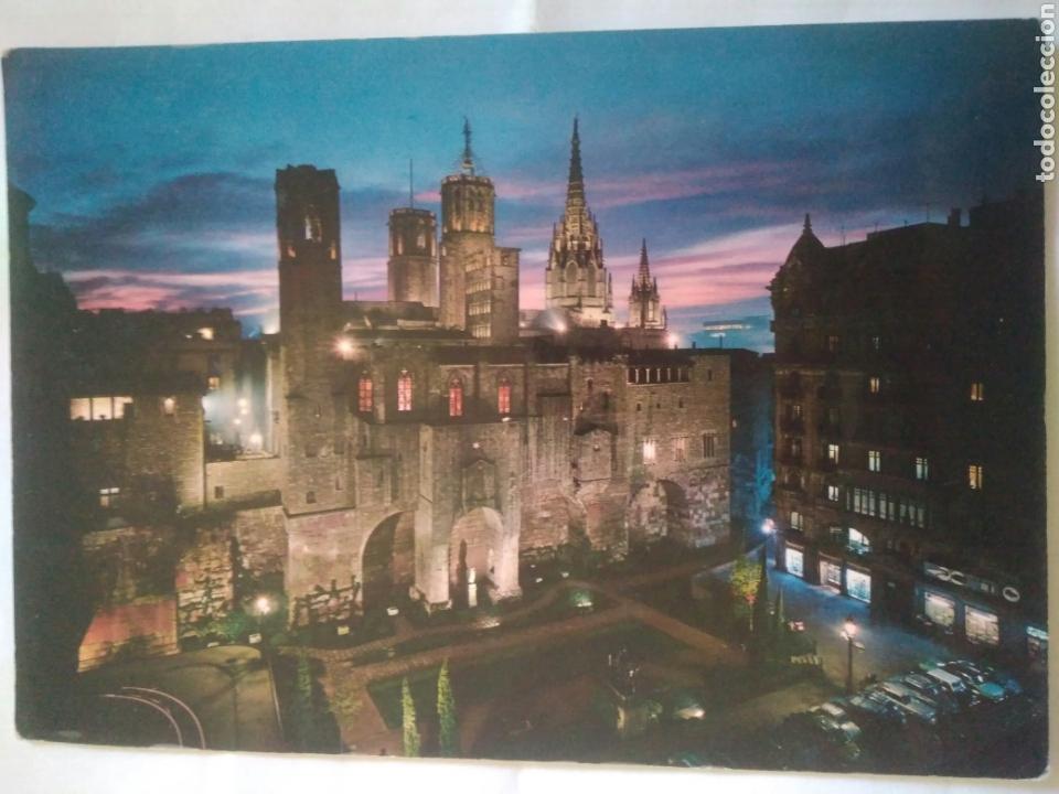 Postales: FOTO POSTAL BARCELONA.CATALU&Ntilde;A.PLZ.RAMON BERENGUER III, MURALLA ROMANA CAPILLA REAL A&Ntilde;OS 70