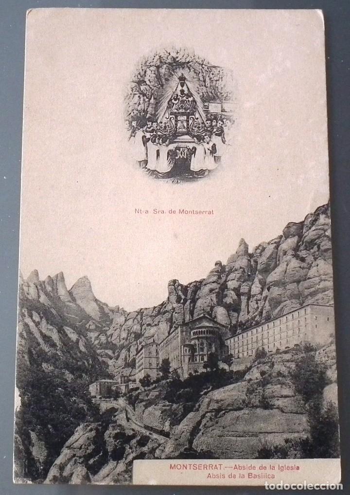 Postales: POSTAL DE MONTSERRAT - &Aacute;BSIDE DE LA IGLESIA. EDITOR L. ROCA
