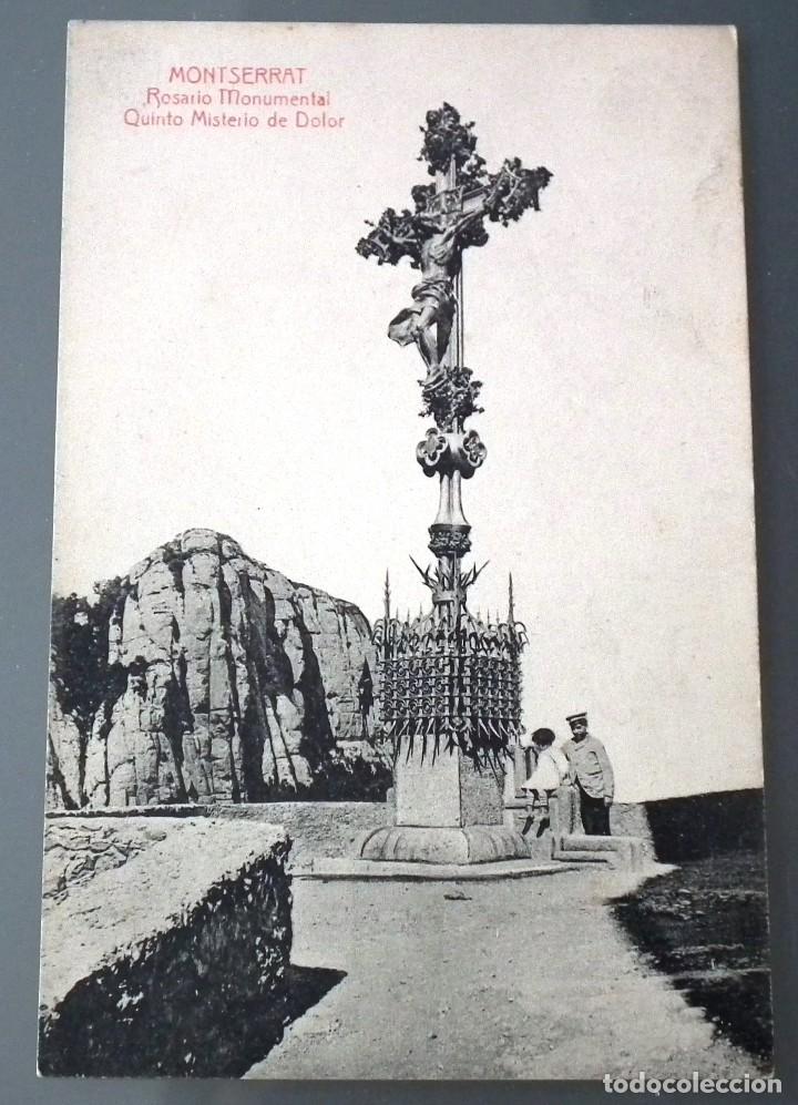 Postales: POSTAL DE MONTSERRAT, N&ordm; 70 - ROSARIO MONUMENTAL QUINTO MISTERIO DE DOLOR. EDITOR L. ROCA. SERIE 6&ordf;