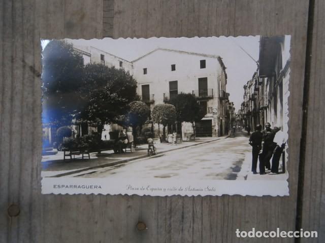 Cartoline: Postal Esparraguera, plaza de espa&ntilde;a y calle de antonio sedo