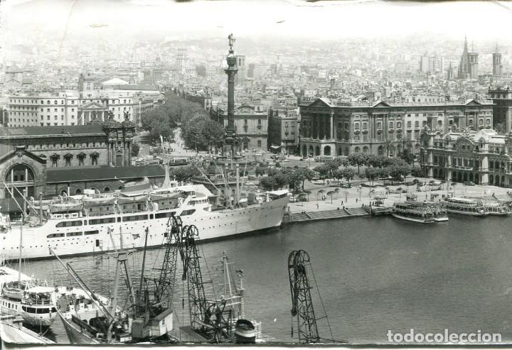 Postales: BARCELONA-VISTA GENERAL DESDE EL PUERTO-CRUCERO Y GOLONDRINAS-FOTOGR&Aacute;FICA