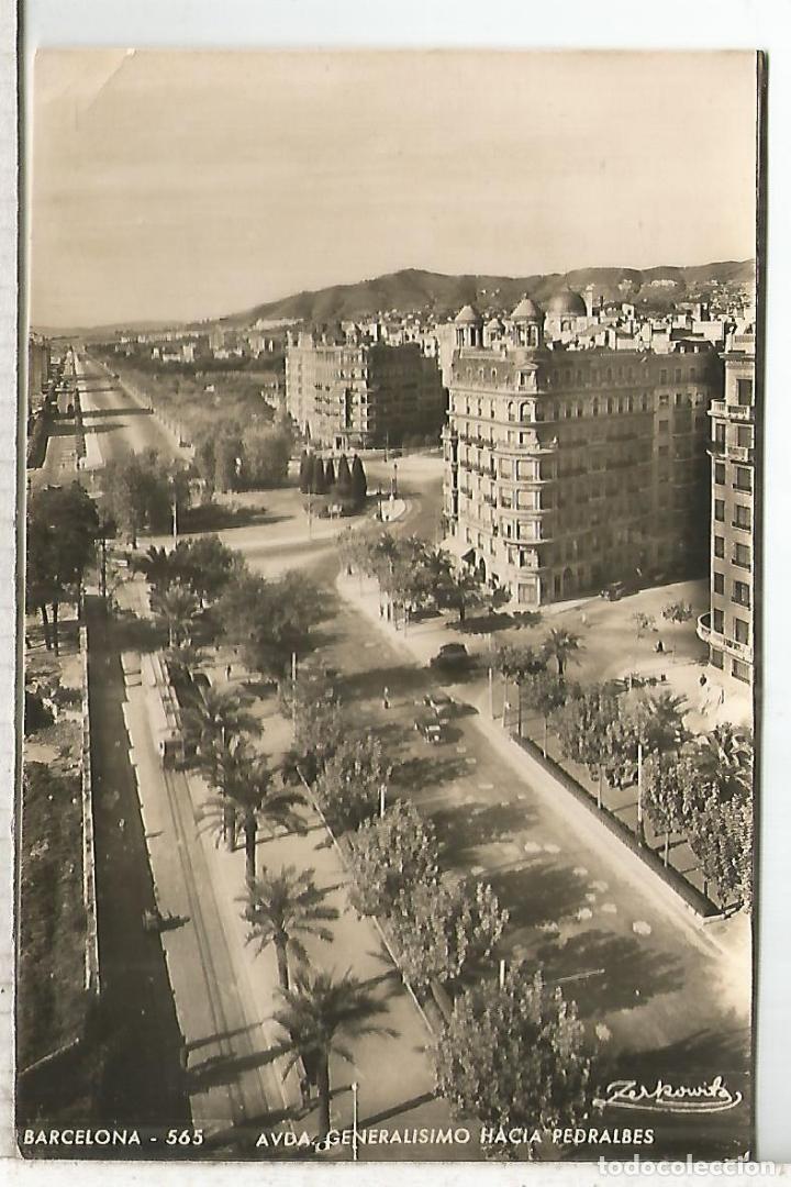 Postales: BARCELONA AVDA GENERALISIMO ESCRITA - Foto 1