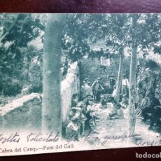 Postales: CABRA DEL CAMP - FONT DEL GALL - CIRCULADA 1944 - HELIOTIPIA DE KALLMEYER Y GAUTIER