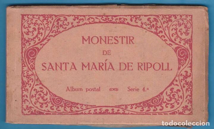 Postales: MONESTIR SANTA MAR&Iacute;A DE RIPOLL. ALBUM POSTAL. SERIE 4&ordm;. FOTOTIPIA THOMAS. 14 POSTALES