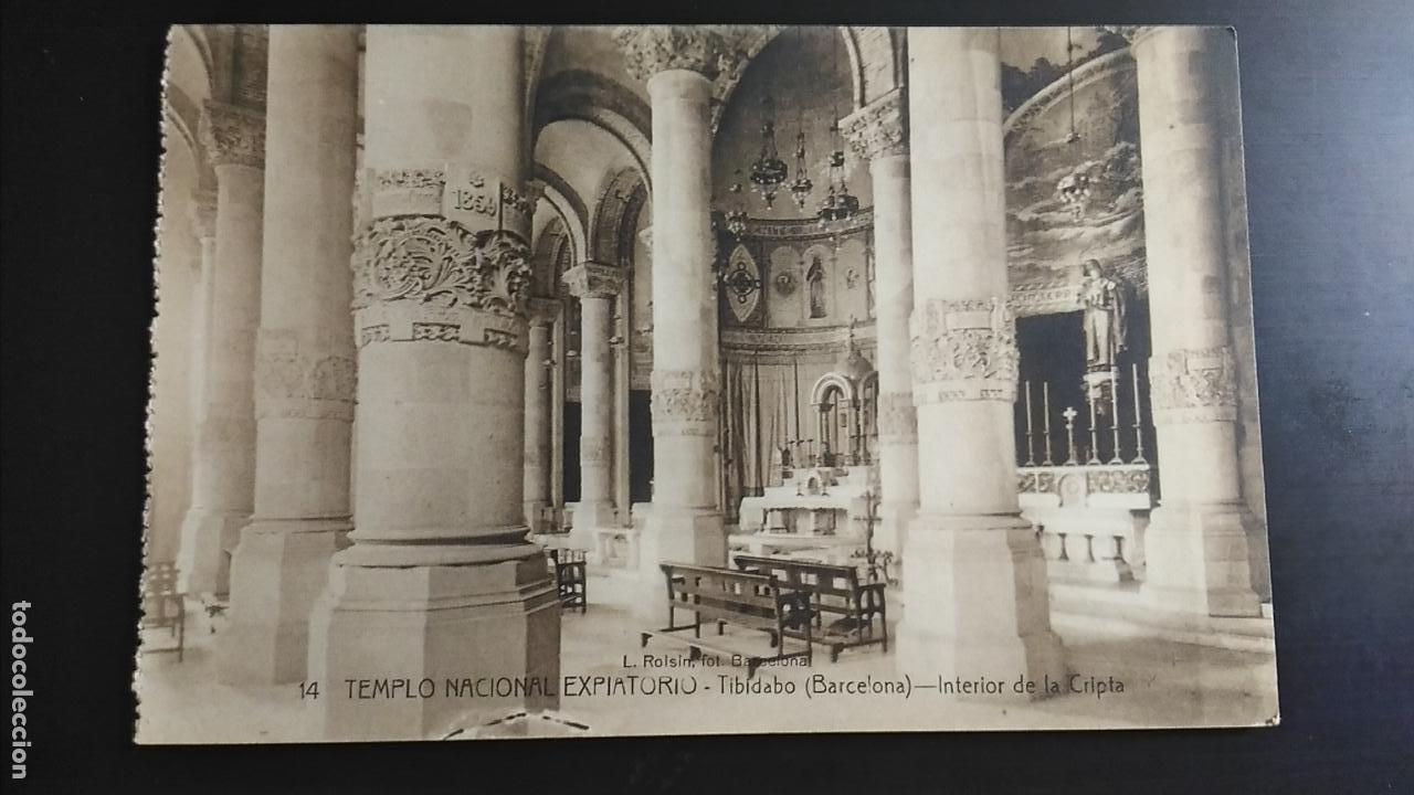 Postales: BARCELONA TIBIDABO TEMPLO NACIONAL EXPIATORIO INTERIOR DE LA CRIPTA. # 14 - Foto 1