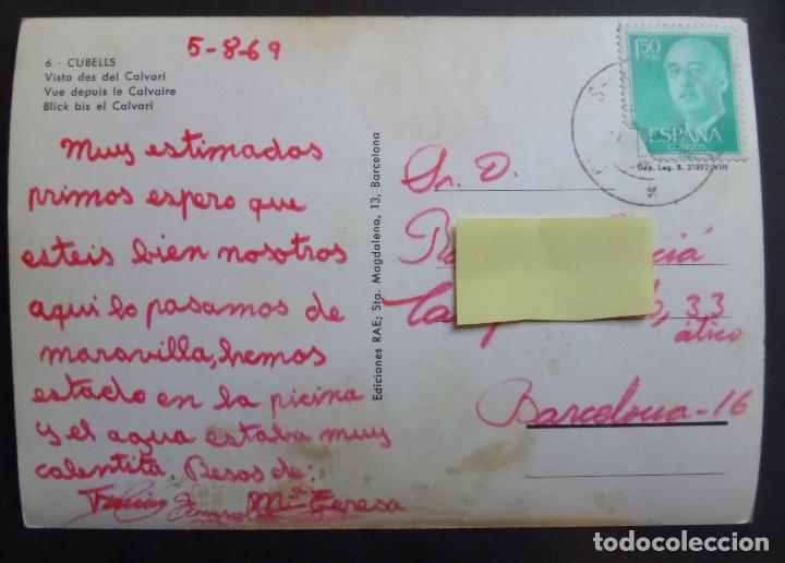 Postales: Cubells (Lleida). Postal sin circulada del a&ntilde;o 1969 - Foto 2