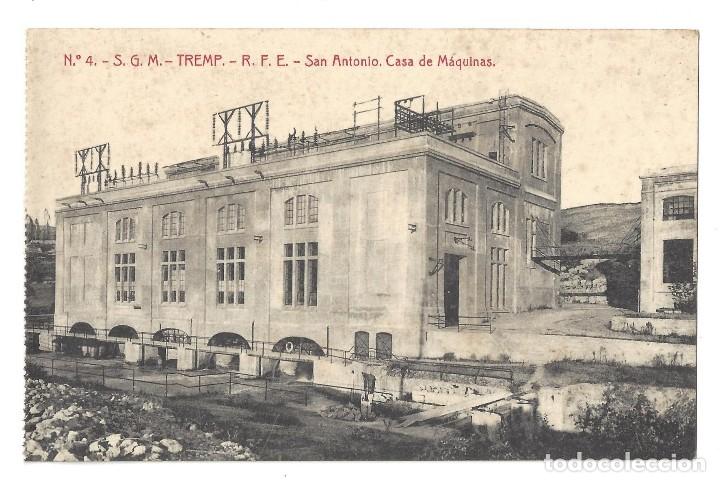 Postais: TREMP- S. G. M.- N&ordm; 4, R. F. E. SAN ANTONIO. CASA DE M&Aacute;QUINAS, FOT. THOMAS. L&Eacute;RIDA- SIN CIRCULAR
