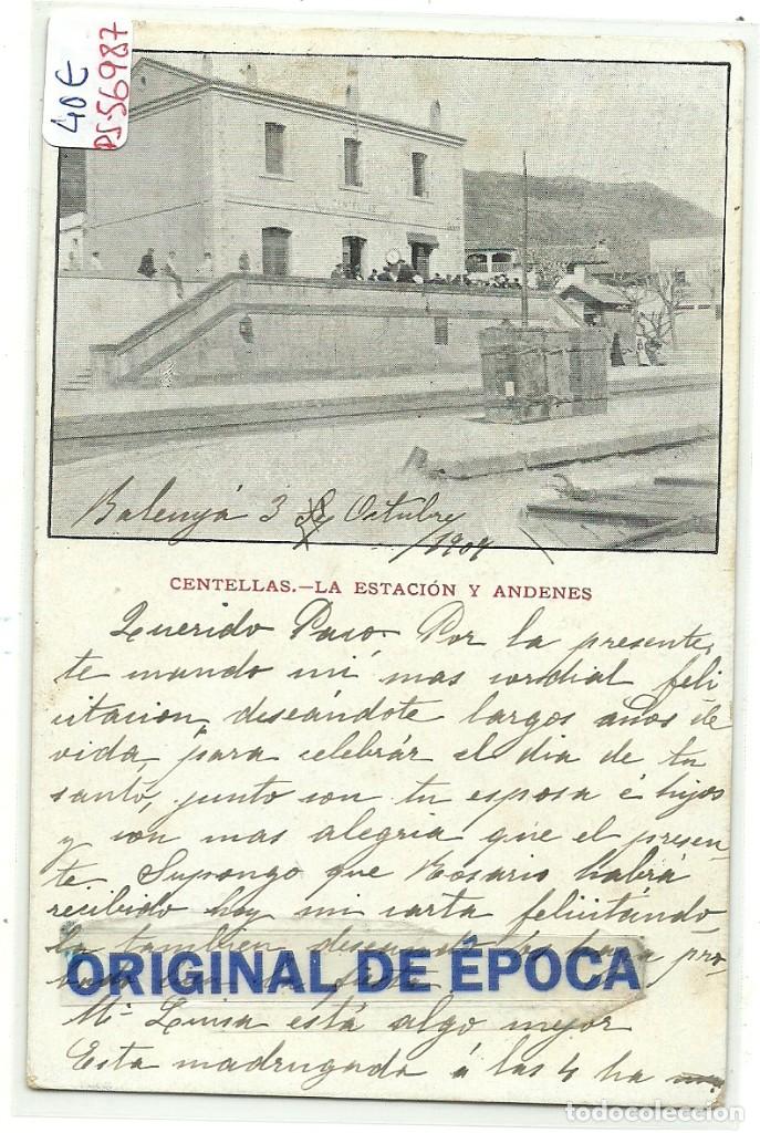 Postcards: (PS-56987)POSTAL DE CENTELLAS-LA ESTACION Y ANDENES.ARCHIVO BARONES DE OLLER
