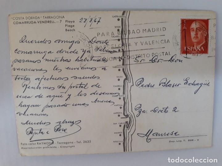Postales: Comarruga Vendrell, Costa Dorada POSTAL 1967 - Foto 2