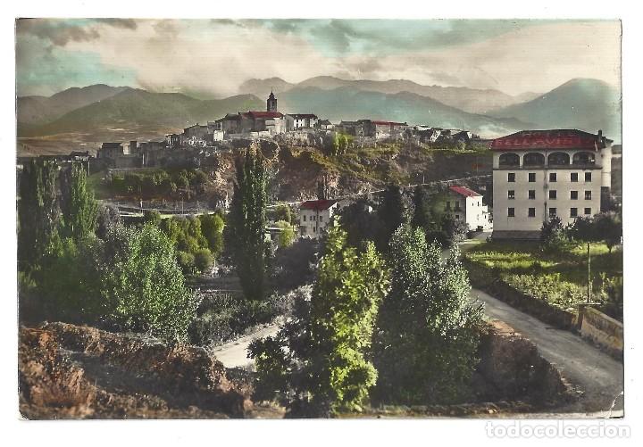 Postales: POSTAL COLOREADA- BELLVER DE CERDA&Ntilde;A.- VISTA PARCIAL Y HOTEL BELLAVISTA. L&Eacute;RIDA- SIN CIRCULAR