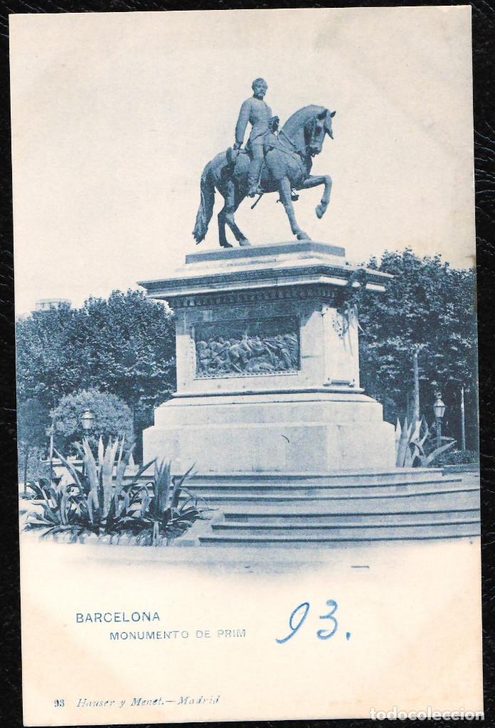 Postales: POSTALES - BARCELONA. MONUMENTO DE PRIM. - Foto 1
