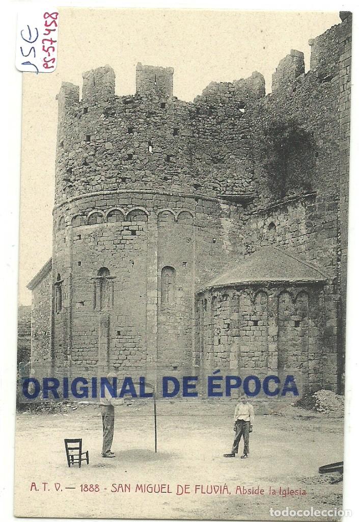 Postales: (PS-57458)POSTAL DE SAN MIGUEL DE FLUVIA-ABSIDE LA IGLESIA.A.T.V.1888