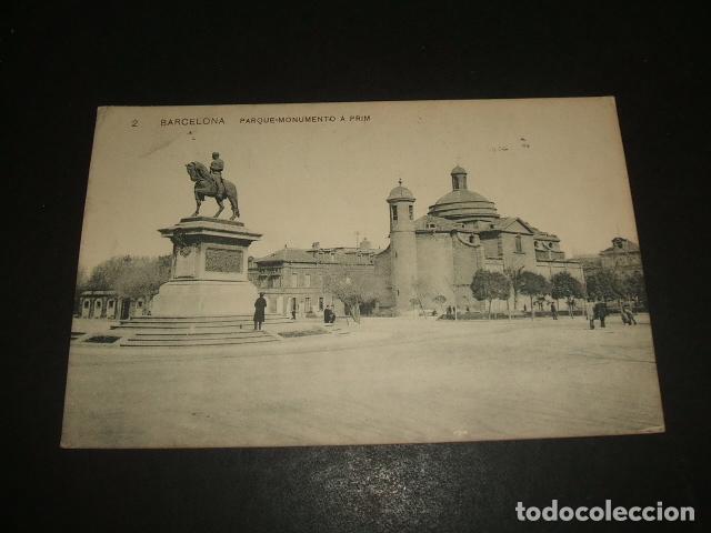 Postales: BARCELONA PARQUE MONUMENTO A PRIM - Foto 1