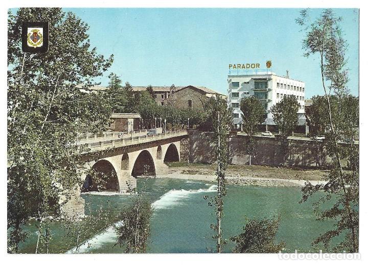 Postales: BALAGUER.- N&ordm; 12, PARADOR DE TURISME. PUENTE SOBRE EL R&Iacute;O SEGRE. ESCUDO DE ORO. L&Eacute;RIDA- SIN CIRCULAR