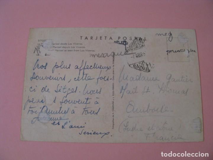 Postales: POSTAL DE SITGES. ED. PUIG-FERRAN. ESCRITA. - Foto 2